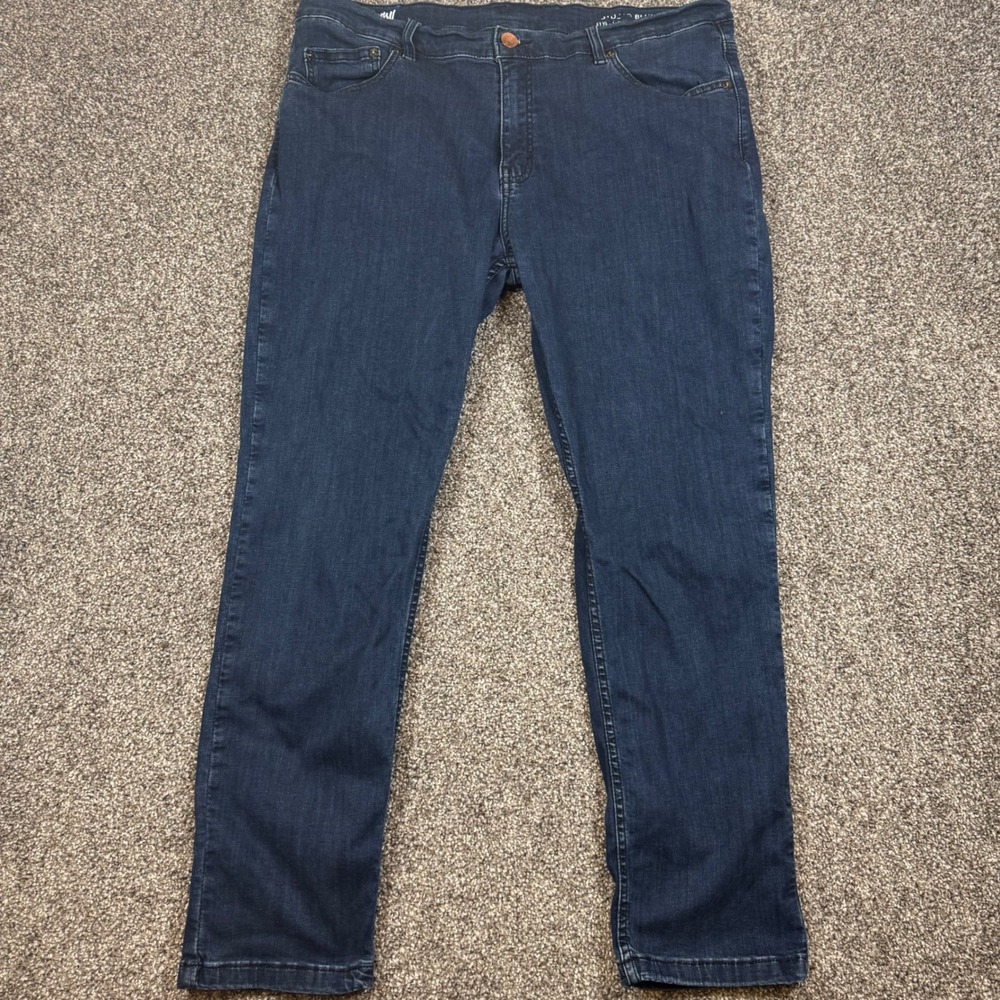 Mugsy Studio Blues Mens Slim Straight Dark Wash Stretch Jeans 40x30 FLX3NSB - Picture 2 of 10